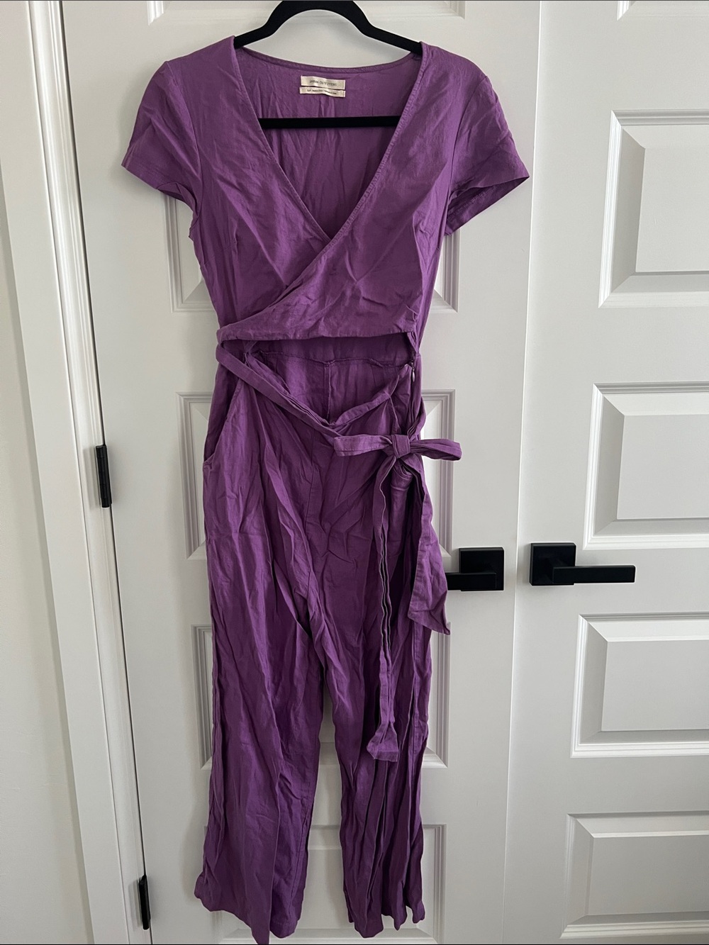 Urban Outfitters Purple Wrap Jumpsuit Ankle-Length